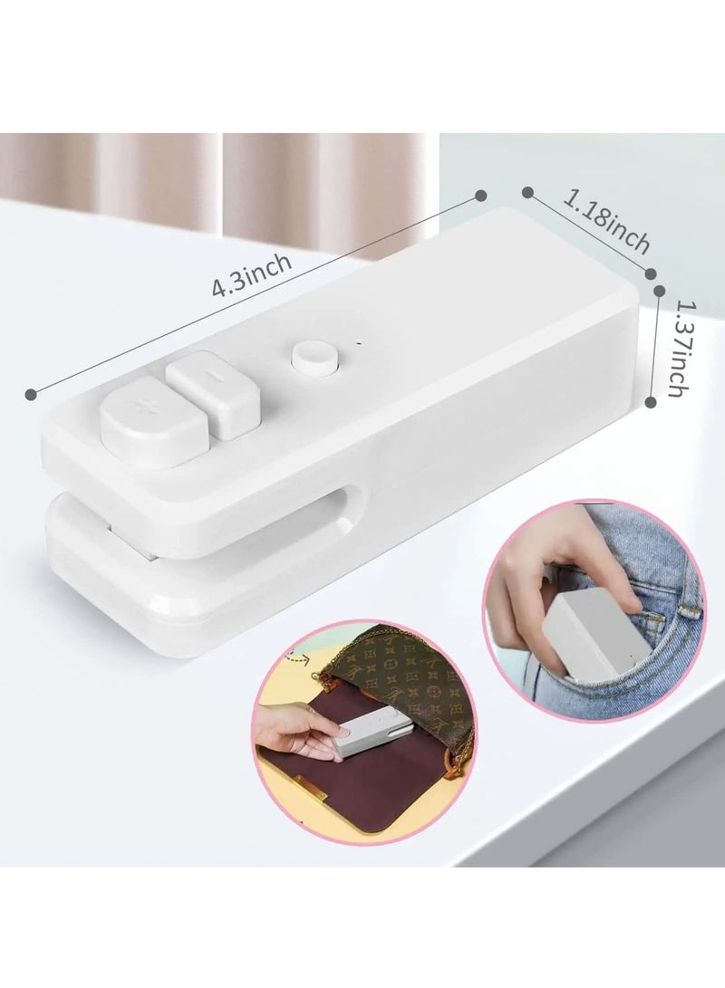 joyzzz Chip Bag Sealer, Handheld Heat Vacuum Sealer and Cutter, Portable Chip Bag Resealer Machine for Snack Plastic Fresh Bags Cookies White  - Image 4