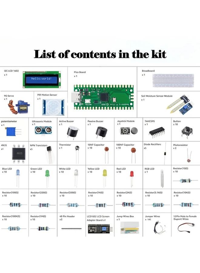 Pico Starter Kit Type C Comprehensive Raspberry Pi Development Set For Beginners - Image 4