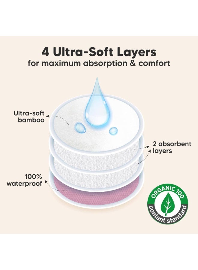 Mitoy 14 Pcs Reusable Nursing Pads for Breastfeeding, Washable Nursing Pads (Long 12 cm) - Image 2