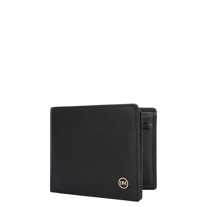 Da Milano black Black Bifold Leather Mens Wallet for Men | Best Price UAE