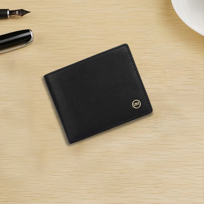 Black Bifold Leather Mens Wallet