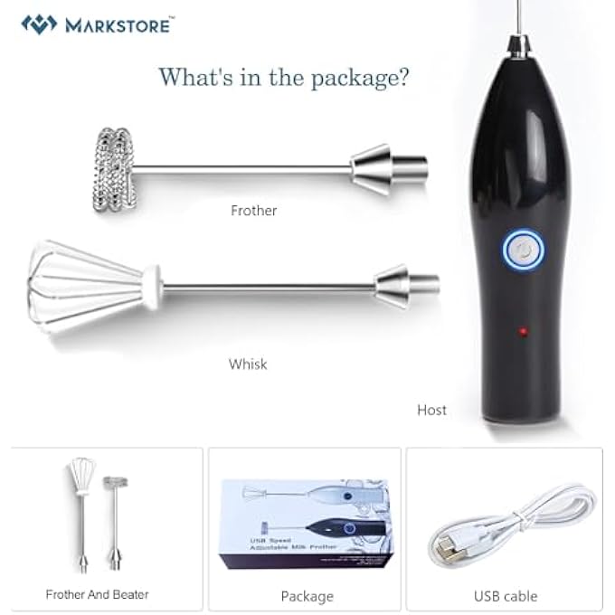 مارك خلاط مشروبات كهربائي محمول قابل لإعادة الشحن، صانع رغوة للقهوة والبيض والكابتشينو والماتشا والشوكولاتة الساخنة وكريمة القهوة، قابل لإعادة الشحن 2 في 1 - Image 5