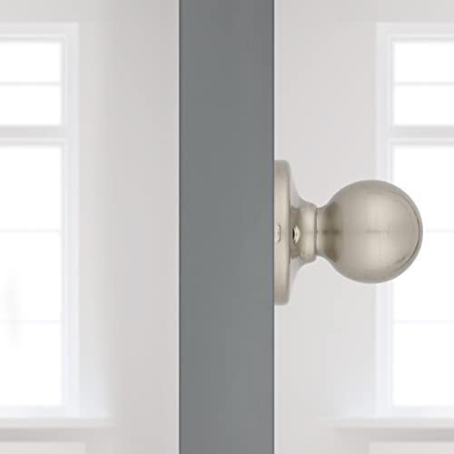 Kwikset Polo Dummy Door Knob, Single Sided Handle for Closets, French Double Doors, and Pantry, Satin Nickel Non-Turning Interior Push/Pull Door Knob, with Microban Protection - Image 5