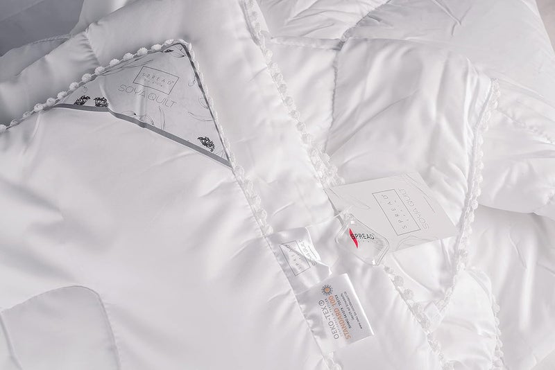 SPREAD SPAIN SPREAD SPAIN Soyabean Microfiber 200 GsmSummer Ac QuiltUltra SoftCosy Comfort For All SeasonsLightweightBreathable QuiltComforterWhiteSingle60X90 Inchestc200  - Image 2