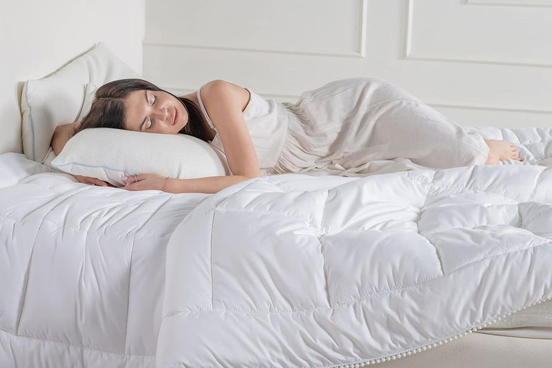 SPREAD SPAIN SPREAD SPAIN Soyabean Microfiber 200 GsmSummer Ac QuiltUltra SoftCosy Comfort For All SeasonsLightweightBreathable QuiltComforterWhiteSingle60X90 Inchestc200  - Image 5