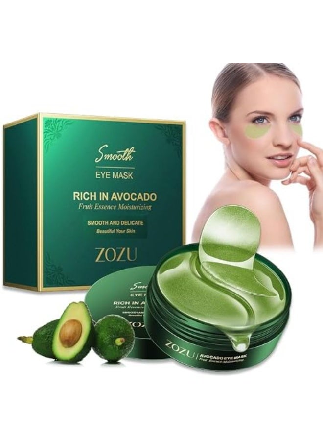 Zozu Under Eye Patches, Collagen Under Eye Mask, Dark Circles Under Eye Treatment, Puffy Eyes Bags Under Eyes Removal, Anti-Aging, Reduce Wrinkle, Skincare, Hydrating - 30 Pairs (Avocado) - Image 1