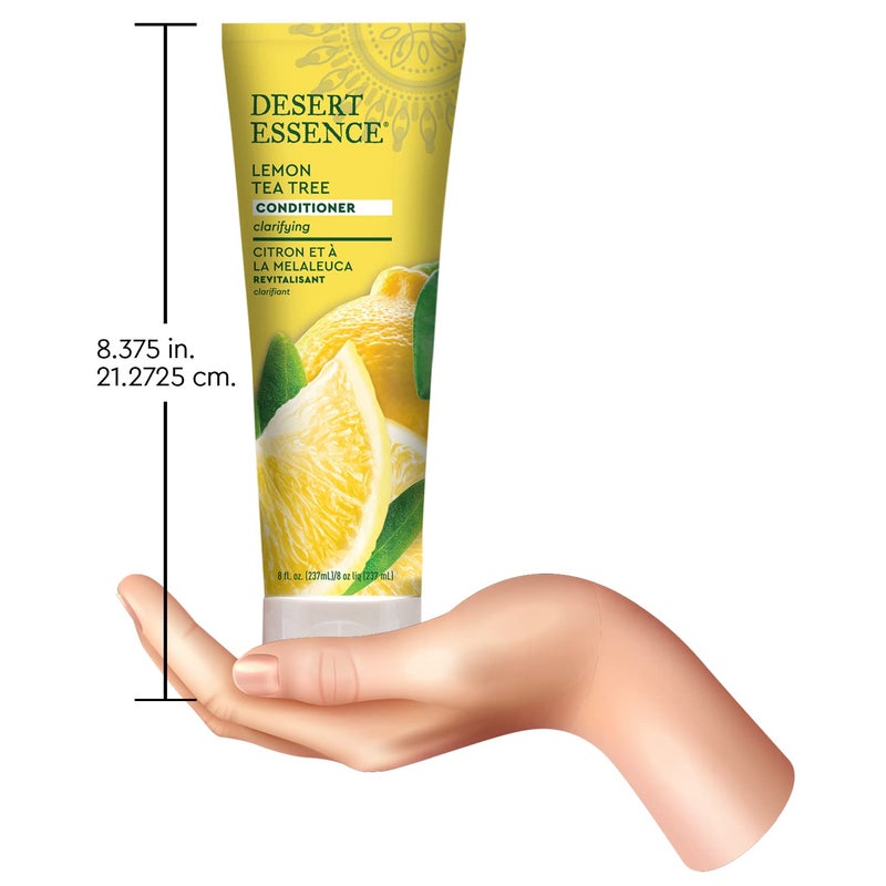 Desert Essence Conditioner, Lemon Tea Tree, Clarifying Provitamin B5, Organic Lemon Peel Extract & Nourishing Aloe - Purifying, Moisturizing, Soothing - Vegan, Sulfate-Free, Cruelty-Free - 8oz - Image 4