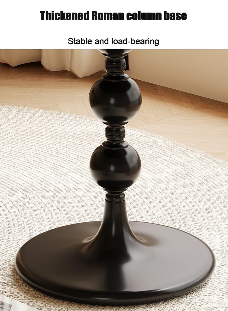 شو وو طاولة جانبية، طاولة جانبية لأريكة غرفة المعيشة، طاولة نهاية مستديرة، طاولات قهوة معدنية دائرية، طاولة جانبية للمساحات الصغيرة الداخلية والخارجية وغرفة المعيشة وغرفة النوم أو المكتب، تخزين مفتوح، أسود - Image 5