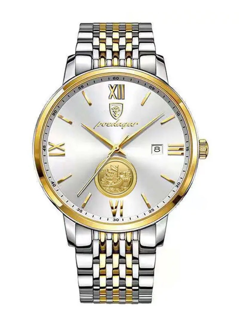 POEDAGAR Men’s Luxury Quartz Alloy Case Waterproof Wristwatch - 41mm - Image 1