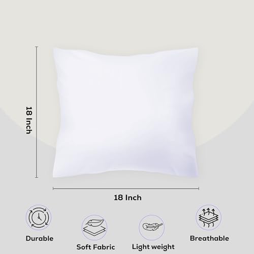 GOLD TEXTILES White Throw Pillows Insert (Pack of 4) - 18 X 18 Inches Non Woven 100% Polyester Bed Pillow - Side Sleeper Soft Indoor Rectangular Shape Down Pillow - Bed and Cushion Couch Hotel Pillows - Image 2