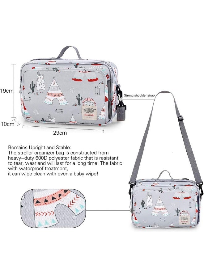 MOMIGO MOMIGO Baby Diaper Caddy Bag - Diaper Caddy Tote Baby Stroller Bag Nursery Storage Bin for Diapers, Wipes & Toys Mini Diaper Bag for Outdoor  - Image 4