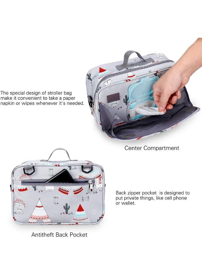 MOMIGO MOMIGO Baby Diaper Caddy Bag - Diaper Caddy Tote Baby Stroller Bag Nursery Storage Bin for Diapers, Wipes & Toys Mini Diaper Bag for Outdoor  - Image 3