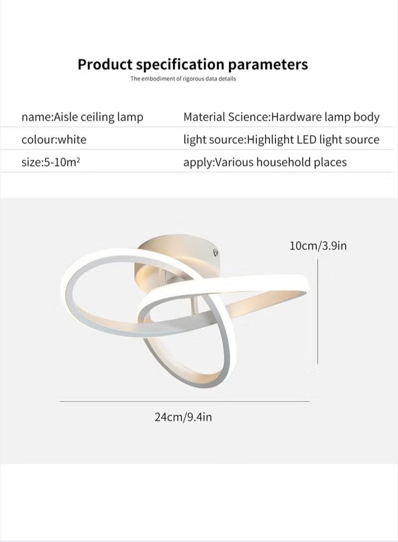 Haikomin Modern LED Ceiling Light Round Geometry Ceiling Lamp Chic Chandelier Tricolor for Hallway Living Room Bedroom 24W Dia 25 cm White - Image 5