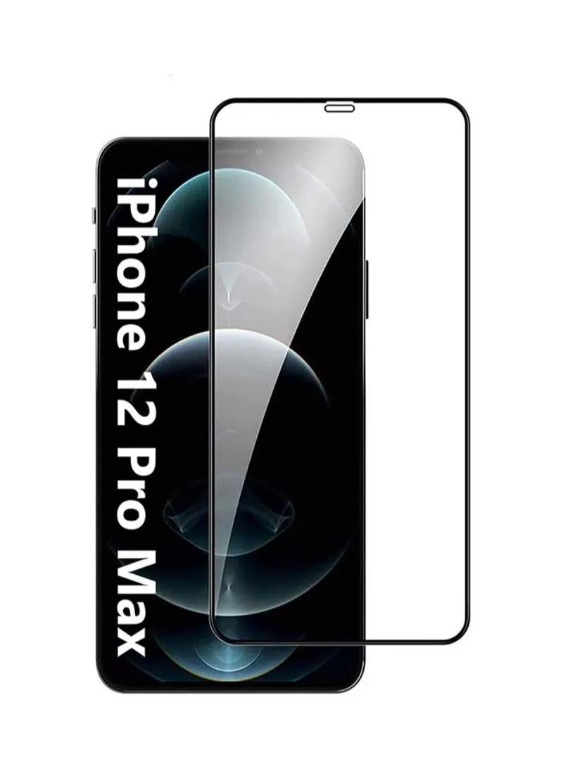 TWEGGON 2PC Pack iPhone 12 Pro Max Screen Protector Tempered Glass 5D 9H Screen Protector for iPhone 12 Pro Max 67 Black Clear  - Image 1