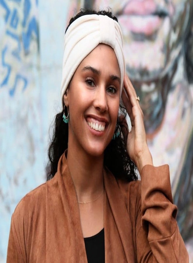 طوق رأس شتوي من الصوف للنساء والفتيات، طوق شعر محبوك على شكل فيونكة، مناسب للسبا، غطاء أذن دافئ (أبيض) - Image 3