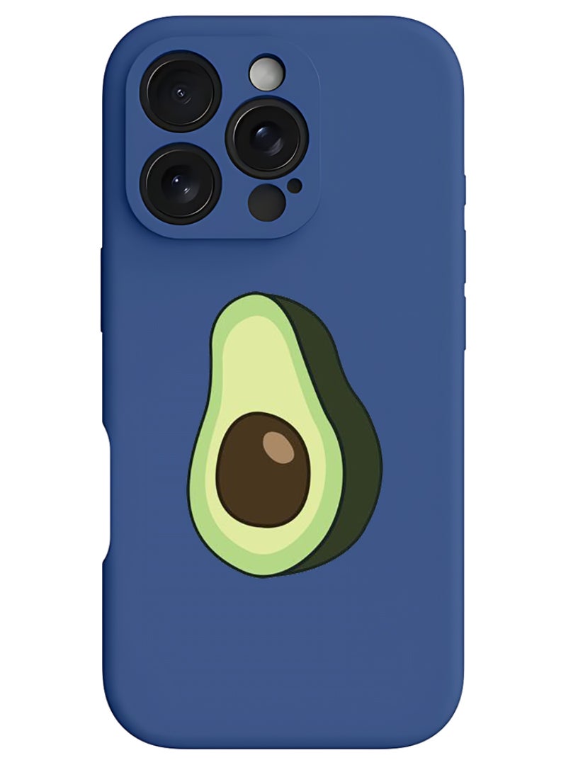 Theodor iPhone 16 Pro Max Blue Protective Slim Fit Case Liquid Silicone Cover with Full Body Protection Anti-Scratch Shockproof Case For iPhone - Avacado - Image 1