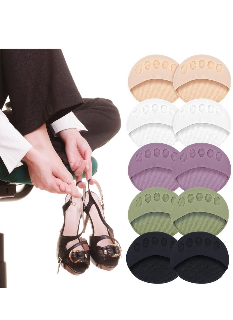 SYOSI Honeycomb Forefoot Pads Fabric Foot Cushions Forefoot Pad Feet Sweat Pads Metatarsal Pads Reusable Relief Foot Fatigue Pain for Women Various Shoe Types（5 Pairs ）  - Image 1