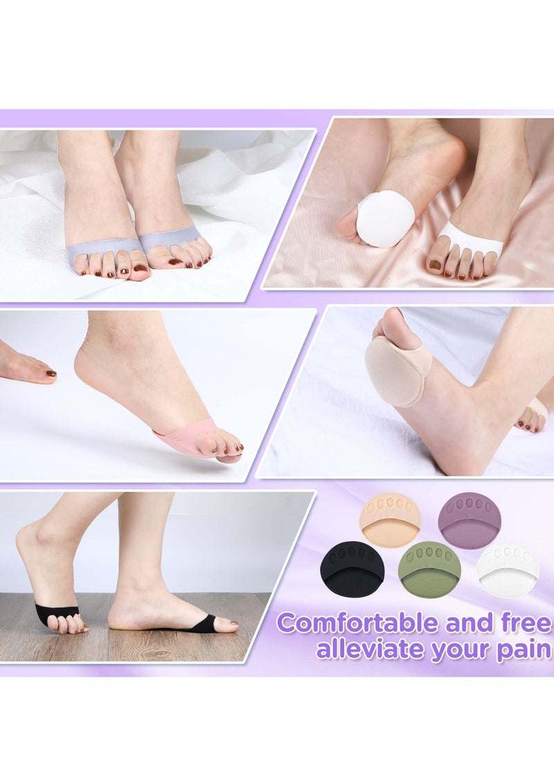 SYOSI Honeycomb Forefoot Pads Fabric Foot Cushions Forefoot Pad Feet Sweat Pads Metatarsal Pads Reusable Relief Foot Fatigue Pain for Women Various Shoe Types（5 Pairs ）  - Image 3