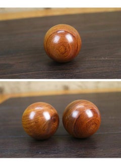 Y&D 2 PCS Wooden Round Balls, Meditation Balls Qigong Massage Ball Hand Chinese Health Exercise for Relaxation Therapy 4CM  - Image 2