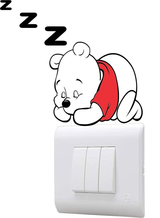 Byte Shop Decorative Small Switch Penal/Board décor Wall Sticker of Dancing Girl, Standing panguin, Sleeping Bear, Love Peris, Couple and Floral Branch Decal self Adhesive (PVC Vinyl Multicolor) - Image 3