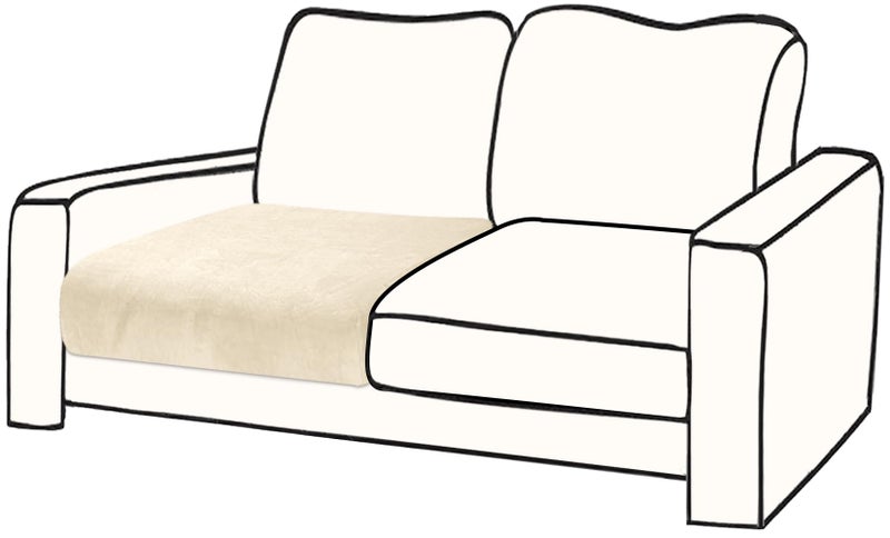 BT.WA Couch Cushion Cover Velvet 1 Piece Seat Cushion Cover Stretch Armchair Cover Separate Sectional Sofa Slipcovers Furniture Protector (1-Seater or Sofa Backrest  Milk White) - Image 1