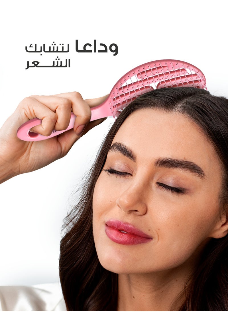 ميلا - فرشاة الشعر ذات الشكل البيضاوي فك تشابك الشعر للشعر الجاف والرطب والمجعد - وردي - Image 1