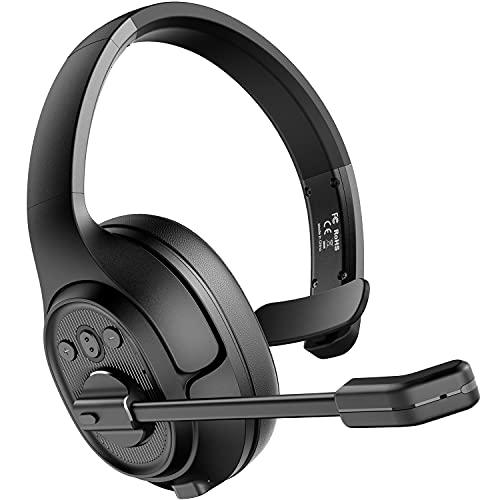 EKSA Truck Driver Bluetooth Headset with Microphone Environmental Noise Cancelling Wireless Headphone 99ft Long Wireless Range Up to 30 Hours of Talk Time UltraLarge Soft Earmuff Trucker Headset - Image 1