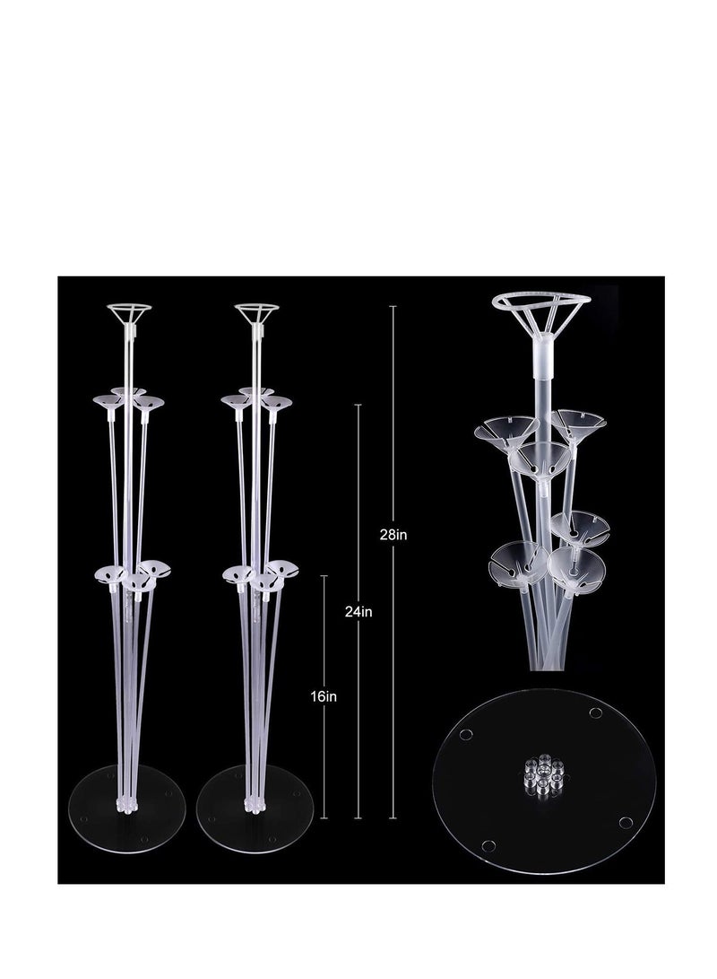 SYOSI Table Balloon Stand Kit, 2 Sets of Table Balloon Stick Holder with 7 Balloon Sticks,7 Balloon Cups and 1 Balloon Base for Birthday | Wedding Party, Holidays, Anniversary Decorations - Image 2