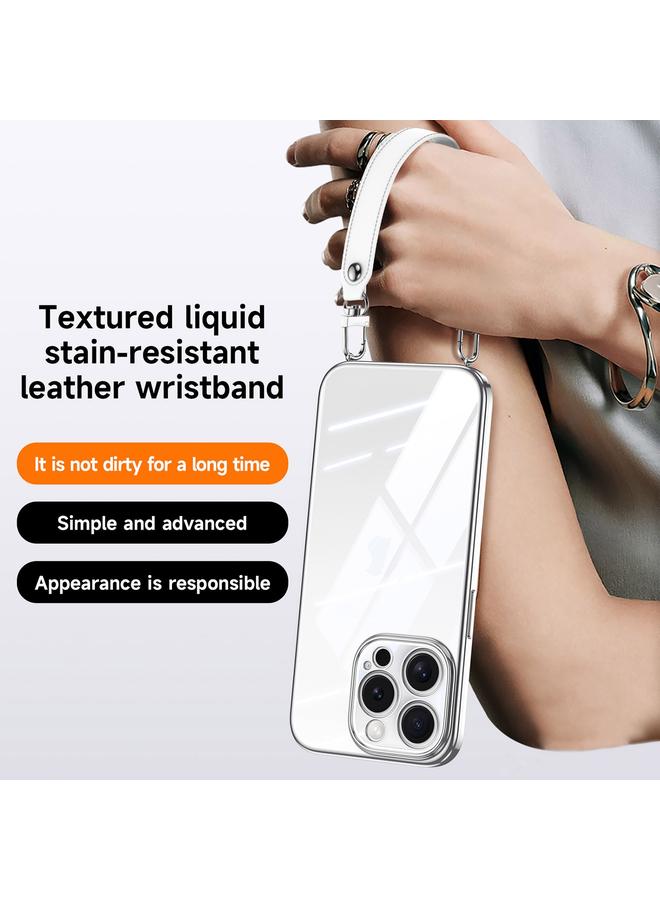 سولادا جراب لهاتف iPhone 13 مصنوع من مادة TPU الشفافة المطلية بالكهرباء مع إطار ناعم وحزام معصم - Image 5