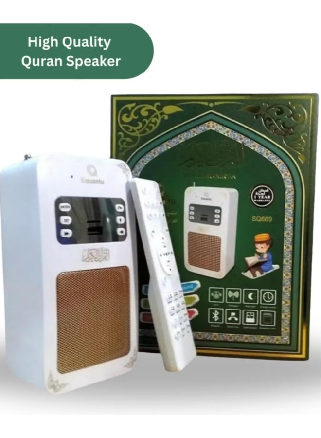 Equantu Holy Al-Quran Speaker Bluetooth, Light, Speaker, Wireless, 10W, Remote-Controlled with Night Light and Hands-Free Features - Image 1