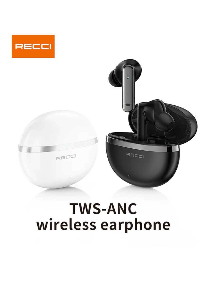 ريتشي سماعة أذن لاسلكية RECCI REP-W88 مع ميزة إلغاء الضوضاء النشط (ANC) | بلوتوث 5.3 | صوت قوي عميق | تحكم باللمس | بطارية طويلة العمر – أبيض - Image 3