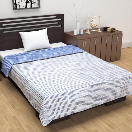 Divine Casa 120 GSM Cambric Cotton Reversible Lightweight Printed Single Bed AC Blanket Dohar (140 x 210, Stonewash)| TC - 120 - Image 3