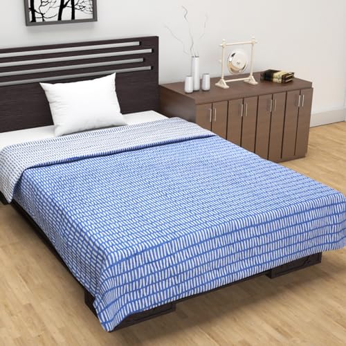 Divine Casa 120 GSM Cambric Cotton Reversible Lightweight Printed Single Bed AC Blanket Dohar (140 x 210, Stonewash)| TC - 120 - Image 2