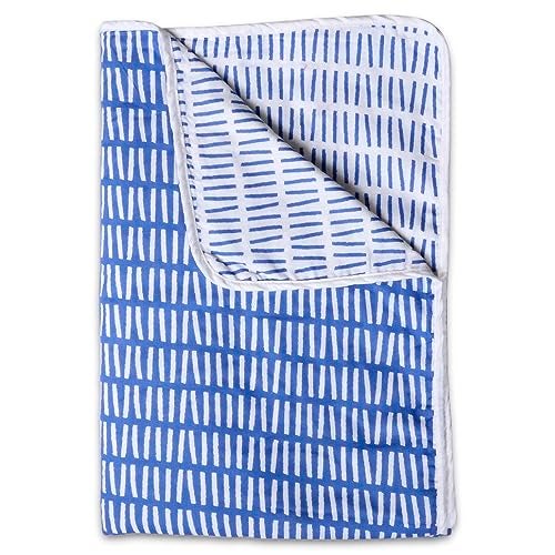 Divine Casa 120 GSM Cambric Cotton Reversible Lightweight Printed Single Bed AC Blanket Dohar (140 x 210, Stonewash)| TC - 120 - Image 1