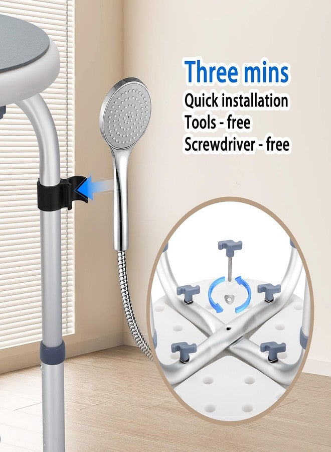 pxsulliao Adjustable Bath Seat, Bathroom Bathtub Shower Chair Stool for Elderly and Disabled, Seniors Tub Transfer Bench for Inside Shower (Grey, Basic Version) - Image 5