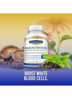 Premium Certified Premium Certified Immune Booster - Immune System Support Supplement - Vitamins A, C, D3 & E, Echinacea, Mushroom Complex, Zinc Plus BioPerine - 60 Vegan Capsules - Made in The USA  - Image 2