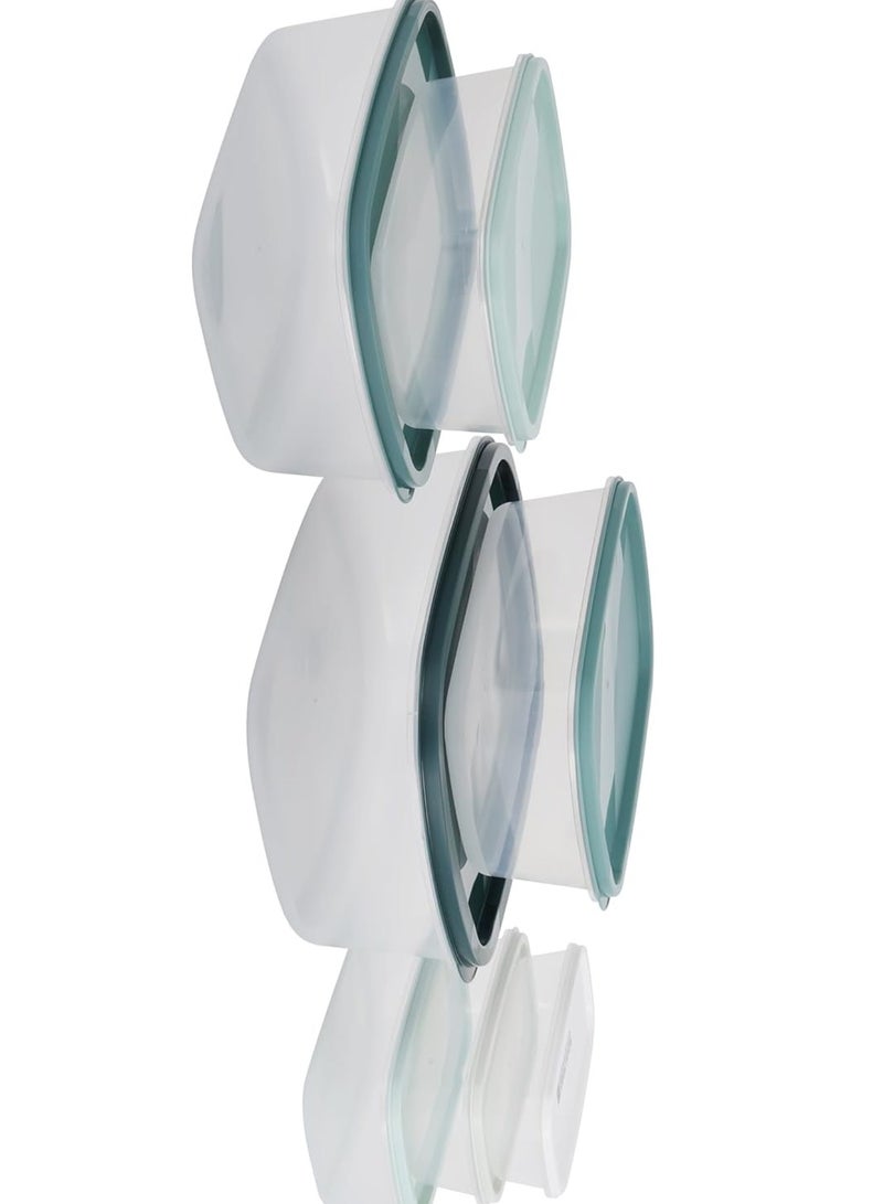 راكسوم مجموعة صناديق تخزين بلاستيكية RF12486، 7 قطع، شفافة، مستطيلة كبيرة، حاويات طعام آمنة للاستخدام في غسالة الأطباق، آمنة للاستخدام في الفريزر، ألوان متنوعة - Image 3