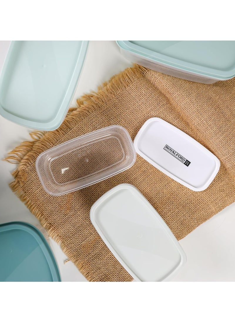 راكسوم مجموعة صناديق تخزين بلاستيكية RF12486، 7 قطع، شفافة، مستطيلة كبيرة، حاويات طعام آمنة للاستخدام في غسالة الأطباق، آمنة للاستخدام في الفريزر، ألوان متنوعة - Image 2