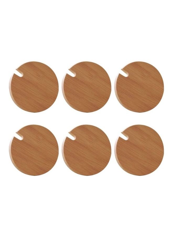 NIBEMINENT 6-Piece Coffee and Tea Cup Lid Set Light Brown  - Image 1