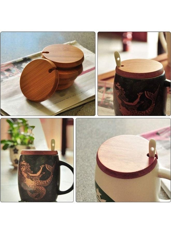 NIBEMINENT 6-Piece Coffee and Tea Cup Lid Set Light Brown  - Image 5