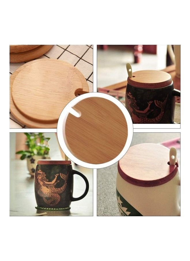 NIBEMINENT 6-Piece Coffee and Tea Cup Lid Set Light Brown  - Image 4
