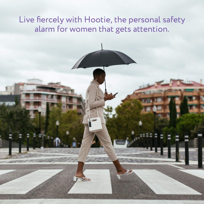 Hootie Personal Safety Alarm, Personal Alarms for Women, Men, & Kids Personal Alarm - Keychain Alarm, Self Defense Alarm, Security Alarm Keychain with 130dB Self Defense Siren & Strobe Light - White - Image 2