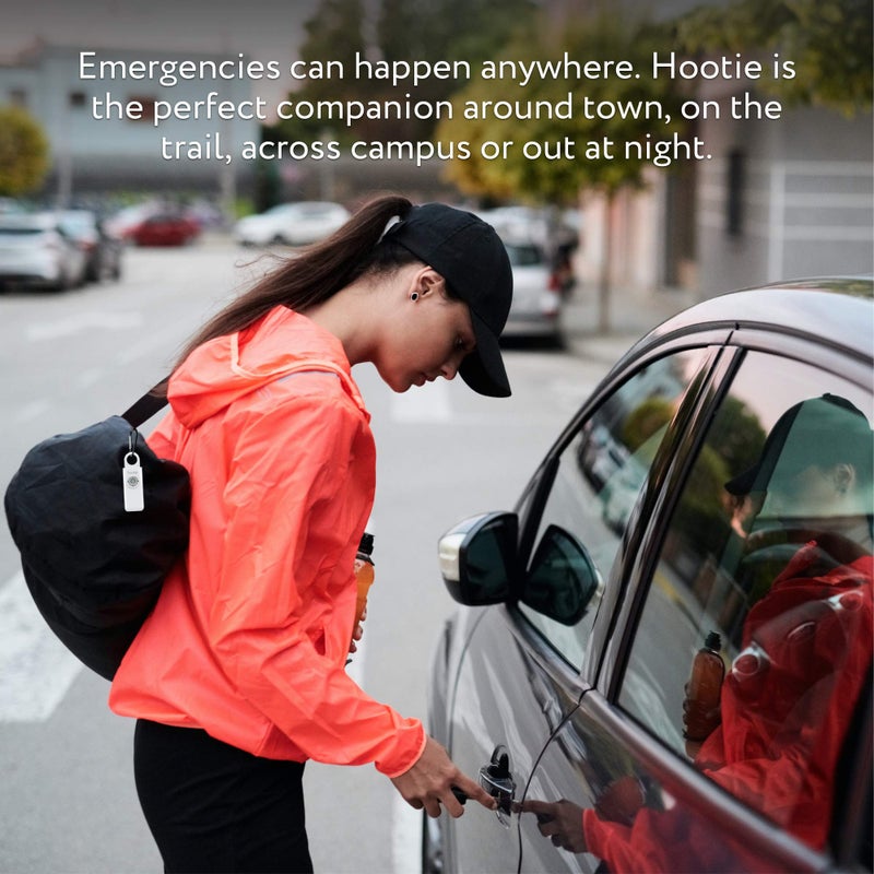 Hootie Personal Safety Alarm, Personal Alarms for Women, Men, & Kids Personal Alarm - Keychain Alarm, Self Defense Alarm, Security Alarm Keychain with 130dB Self Defense Siren & Strobe Light - White - Image 4