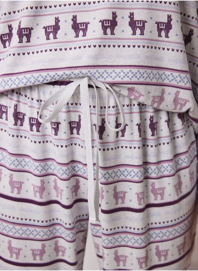 women'secret Mafalda Super Soft Ribbed Long Pajamas
