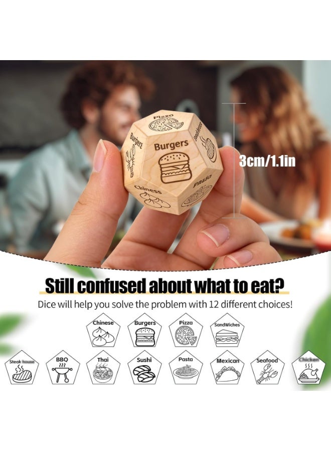 2 Pcs Food Decision Dice for Couples – Dice Games, Couples Gift Ideas for Him and Her, Birthday and Valentine's Day Gifts for Boyfriend, Girlfriend, Men, Women, Wife, Husband - Image 2