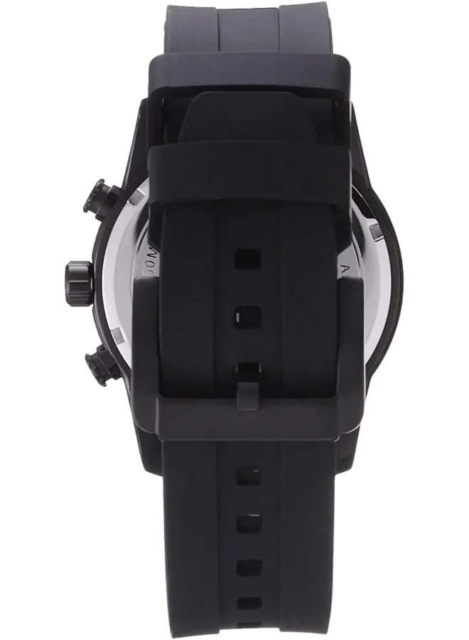 كوانتوم ساعة كوانتوم للرجال بمينا سوداء ومزدوجة الوقت - ADG678.661