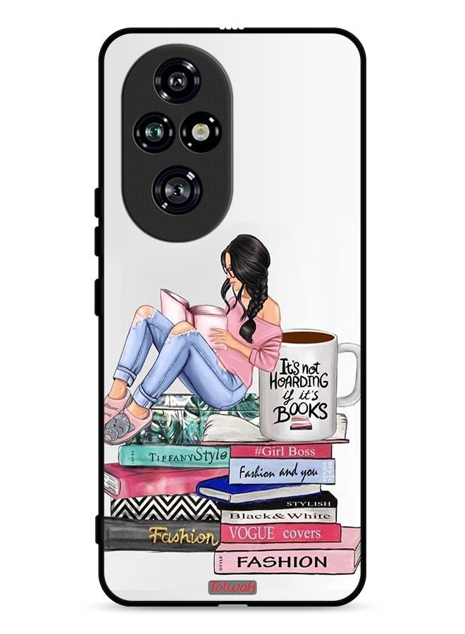 Tolwak Honor 200 Pro 5G Protective Case Cover Girl And Fashion Books Art - Image 1