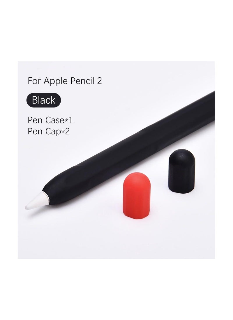 O Ozone - Case Cover Silicone Sleeve Skin Compatible with Apple Pencil 2nd Generation Protective Holder Skin Grip Case (Black & Yellow) - Image 1
