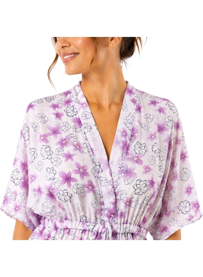 Zecotex Women's Short Chiffon Floral Print Dress & Beach Cover-Up - Image 4