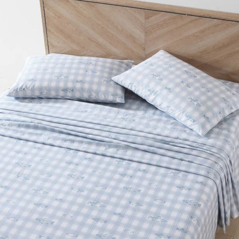 Eddie Bauer Eddie Bauer Sheets Cotton Percale Bedding Set  Crisp & Cool  Stylish Home Decor  King  Methow Plaid Blue/White  - Image 2